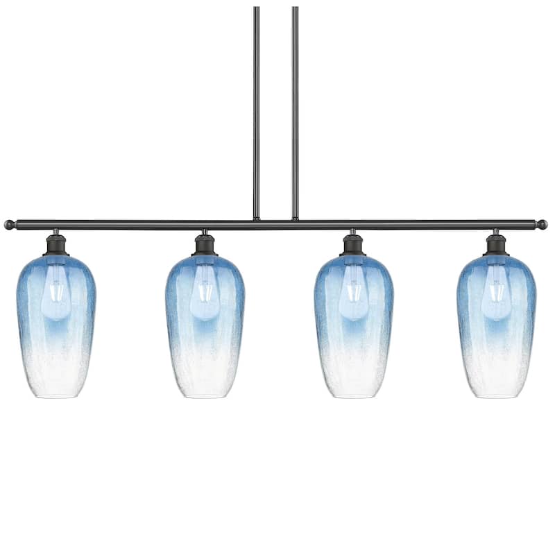 Innovations Lighting 516-4I-16-48 Brookhaven Flute Linear Brookhaven - Oil Rubbed Bronze / Sapphire Blue