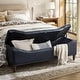 preview thumbnail 5 of 38, Zona 59"W Traditional Faux Leather Tufted Upholstered Storage Bench With Soild Wood Legs and Nailhead Trim By HULALA HOME