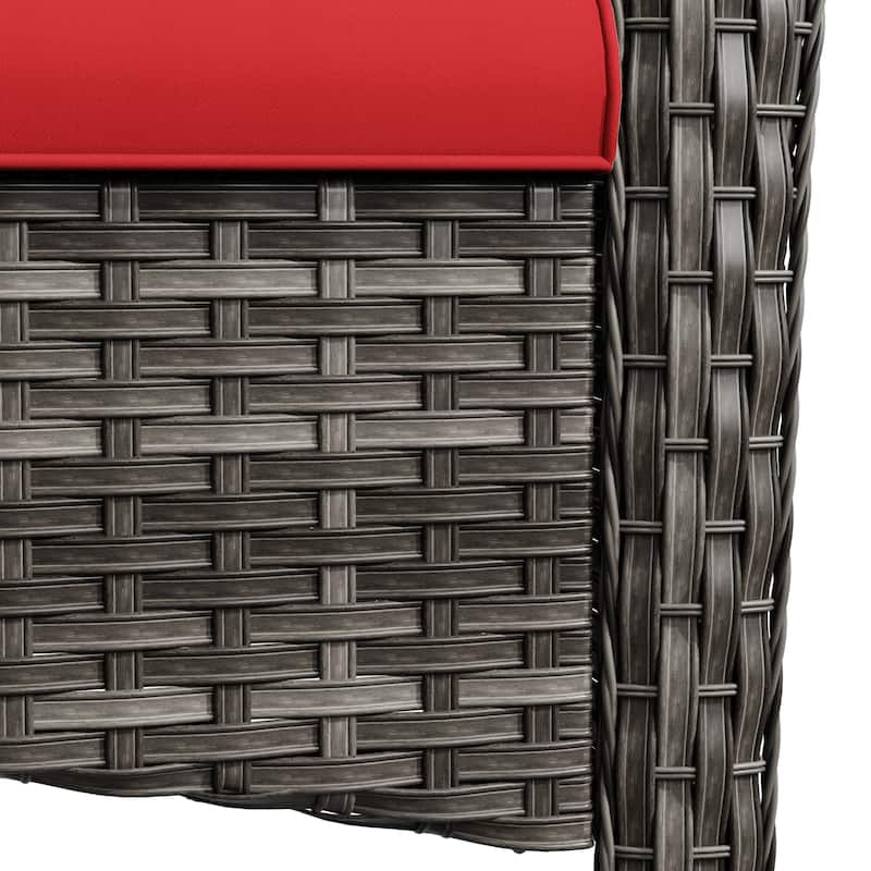 Cozywor 3-Seat Wicker Outdoor Patio Sofa Sectional Couch with Cushions