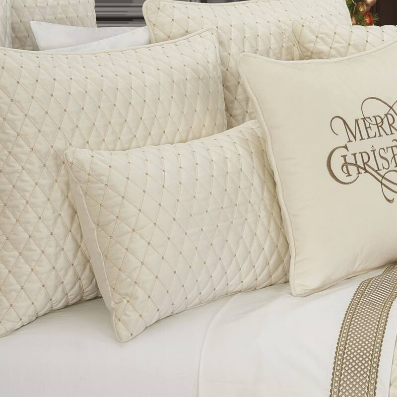 J. Queen New York Grandeur Boudoir Decorative Throw Pillow - Polyester - White - Accent