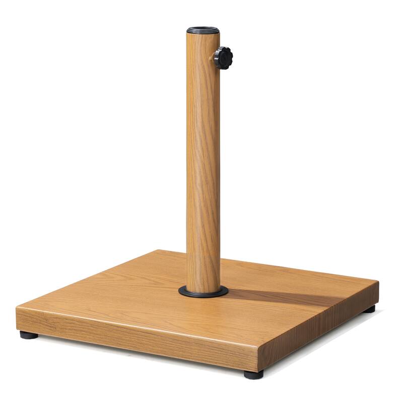 VredHom Outdoor Patio Market Umbrella Square Base Stand - Teak Color