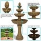 preview thumbnail 2 of 8, Large Outdoor Patio Electric Eggshell 4-Tier Water Fountain Feature - 65-Inch