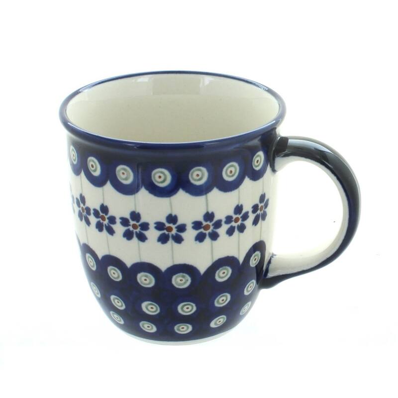 Blue Rose Polish Pottery Zaklady Mug - Flowering Peacock