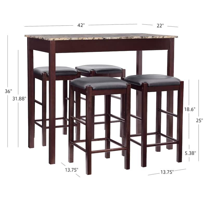 Linon Speakeasy 5-Piece Tavern Dining Set