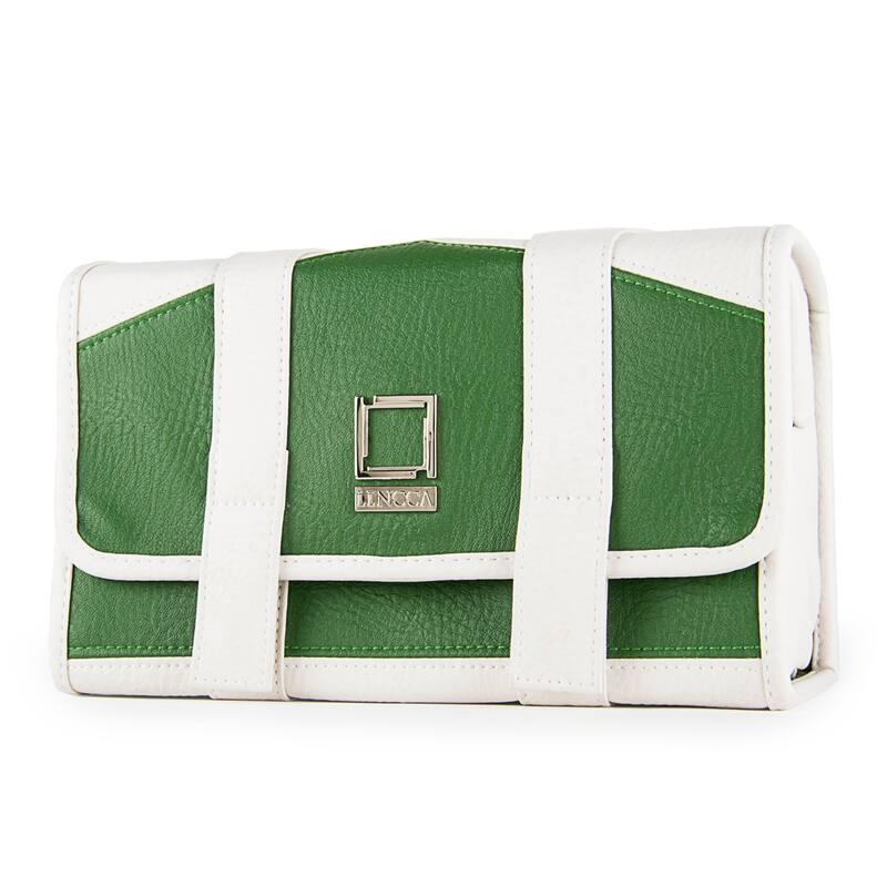 Bathroom Organizer with Funcitonal Pouches and Privacy - Green - Small