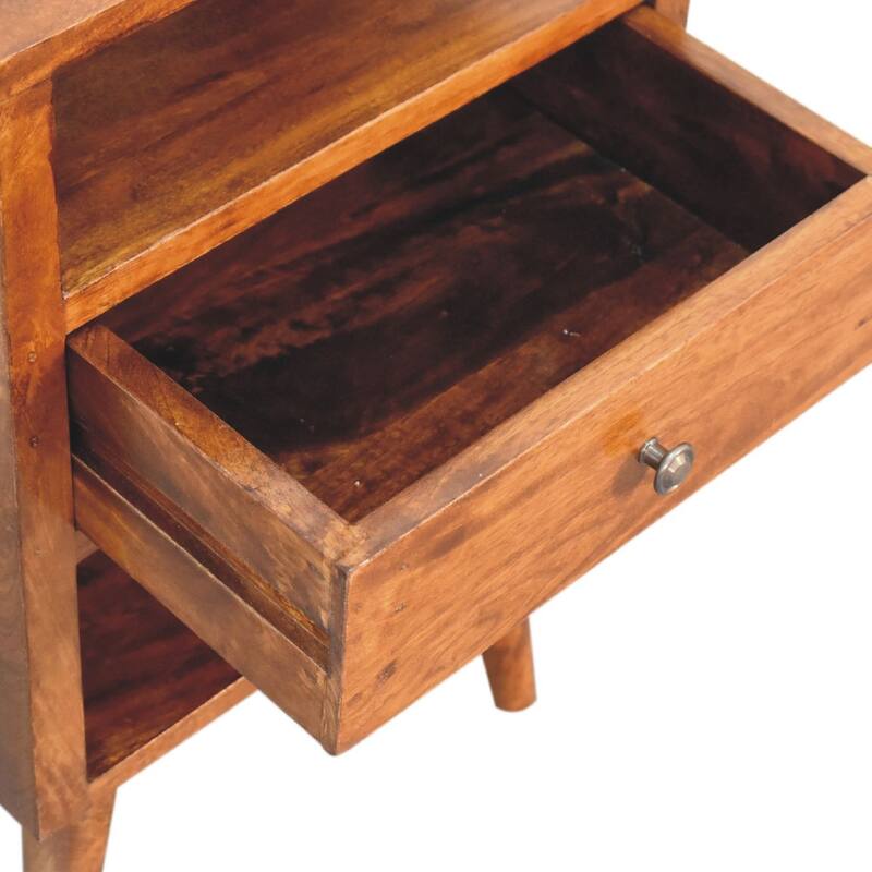 HomeRoots 24" Chestnut Solid Wood One Drawer Nightstand
