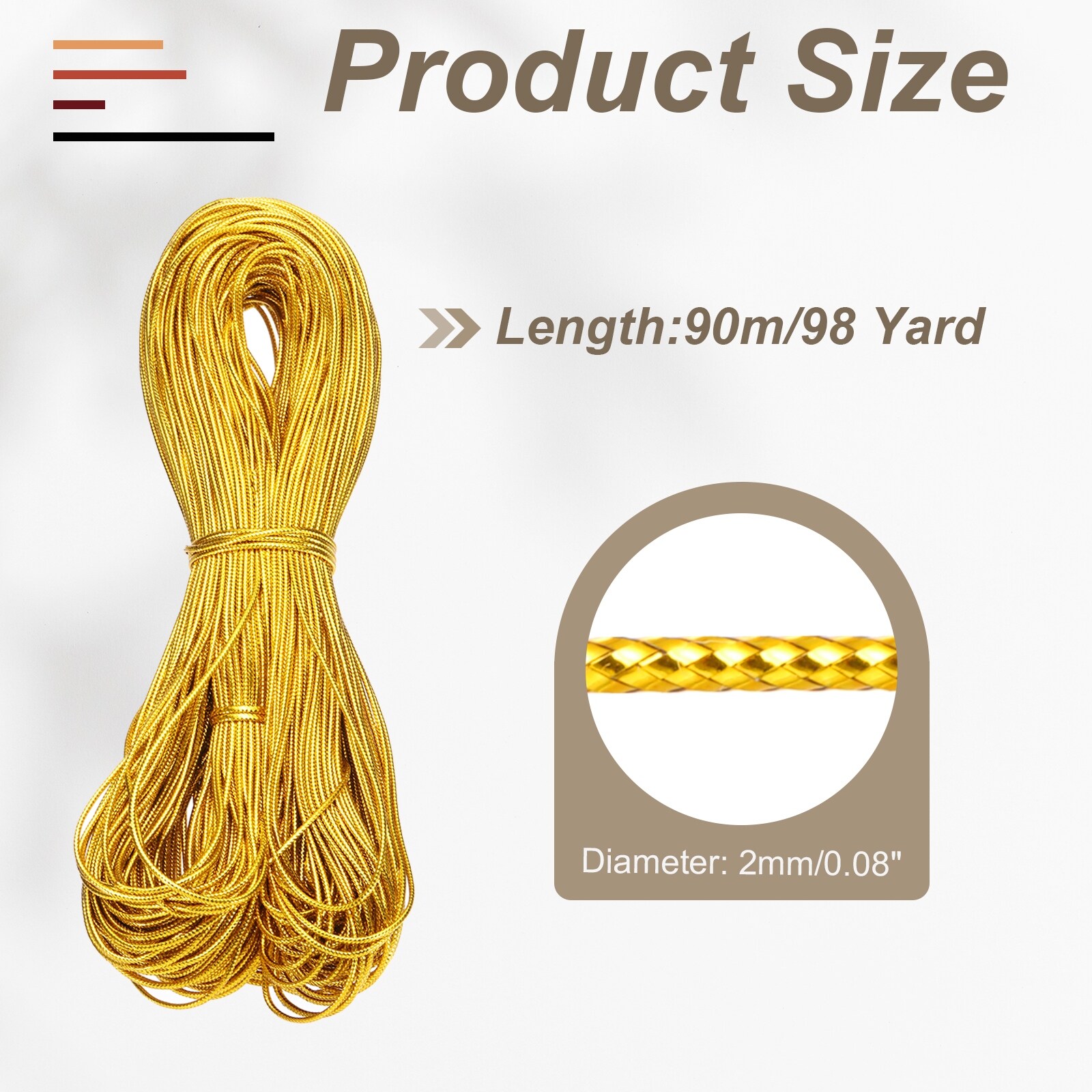 437 Yard Metallic Cord,1mm(0.04inch) Gold Ornaments Strings