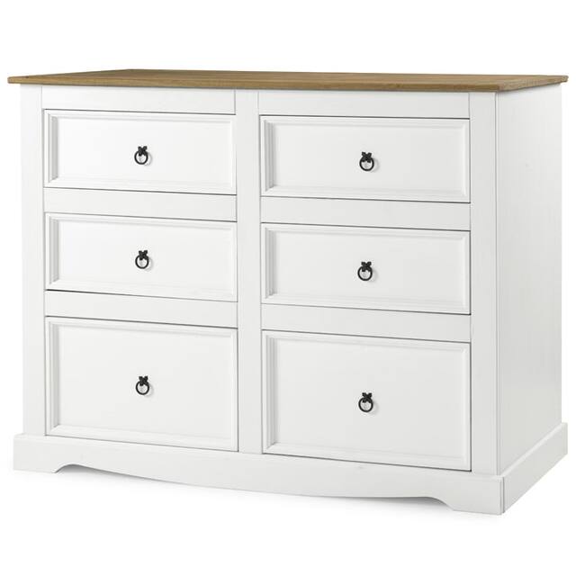 Wood Dresser 3+3 Drawers Chest Corona Collection | Furniture Dash -  Furniture Dash|White