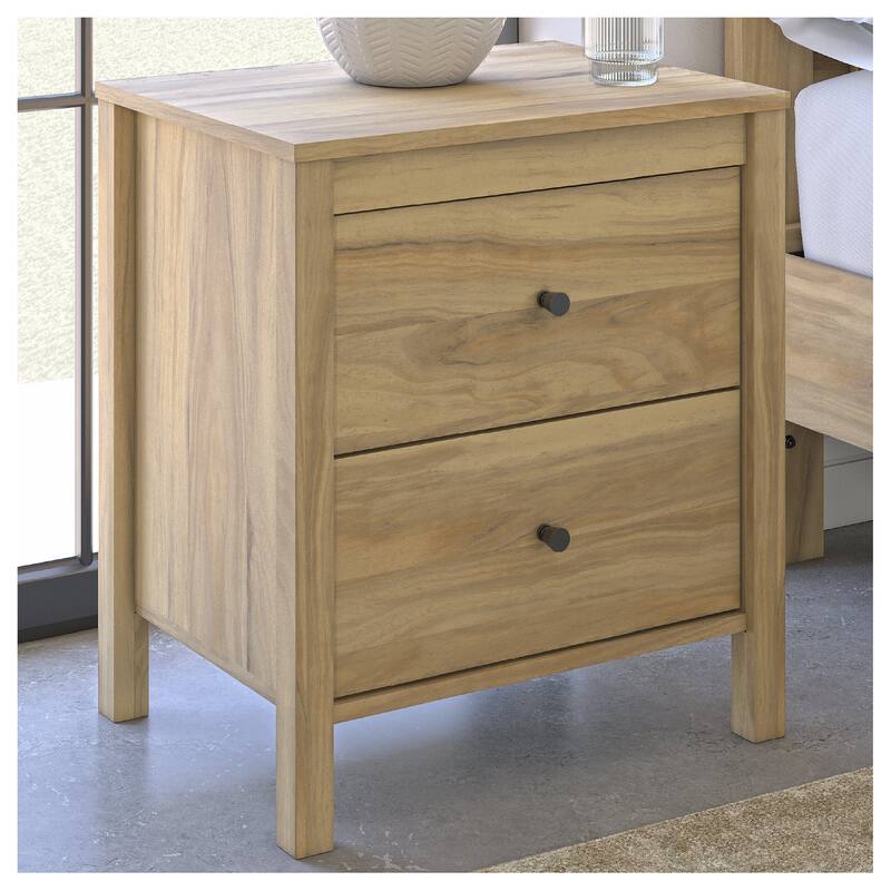 Signature Design by Ashley Bermacy Light Brown Nightstand - 2-drawer - Light Brown