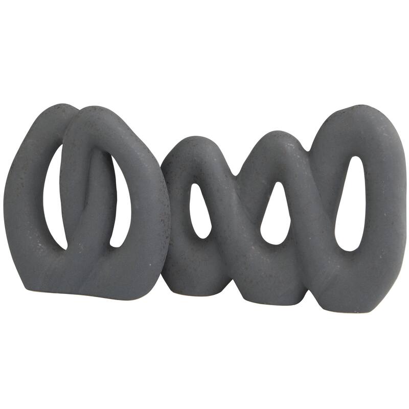 Ceramic Abstract Linked Decorative Sculpture - Set of 2 Black - CosmoLiving by Cosmopolitan