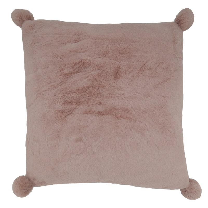 Throw Pillow With Faux Rabbit Fur Design