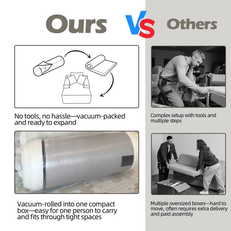 Roomfitters 67" Oversized Chaise Lounge, Corduroy Boneless Sleeper Sofa with 9.9" Wide Armrests