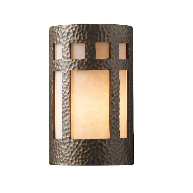 Justice Design Ambiance ADA Brass Large Prairie Window Wall Sconce - Gold