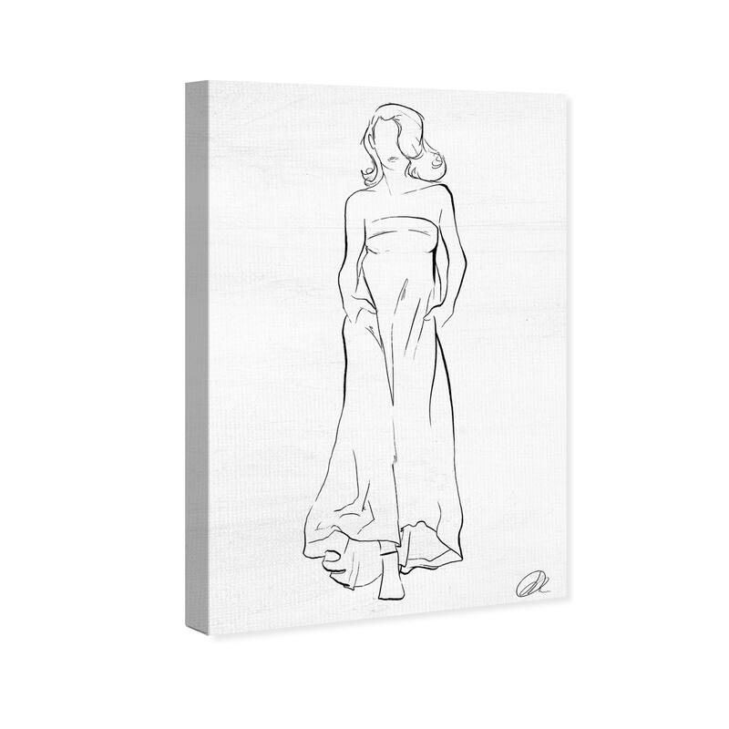 Wynwood Studio Canvas Fashion and Glam Fashion Sketch III Black and Glam Wall Art Canvas Print