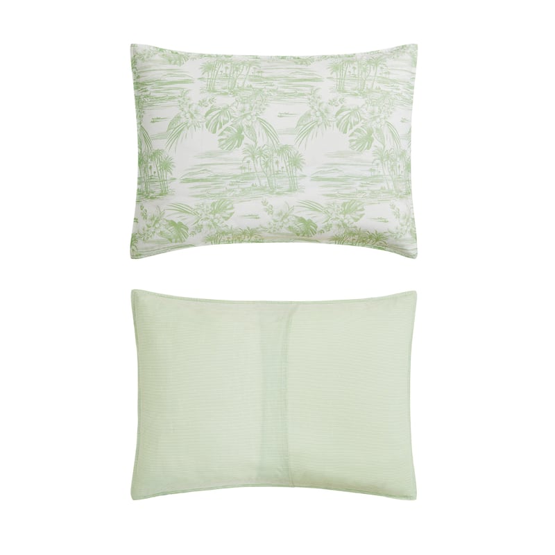 Tommy Bahama Beach Bluff Toile Cotton Green Comforter Set