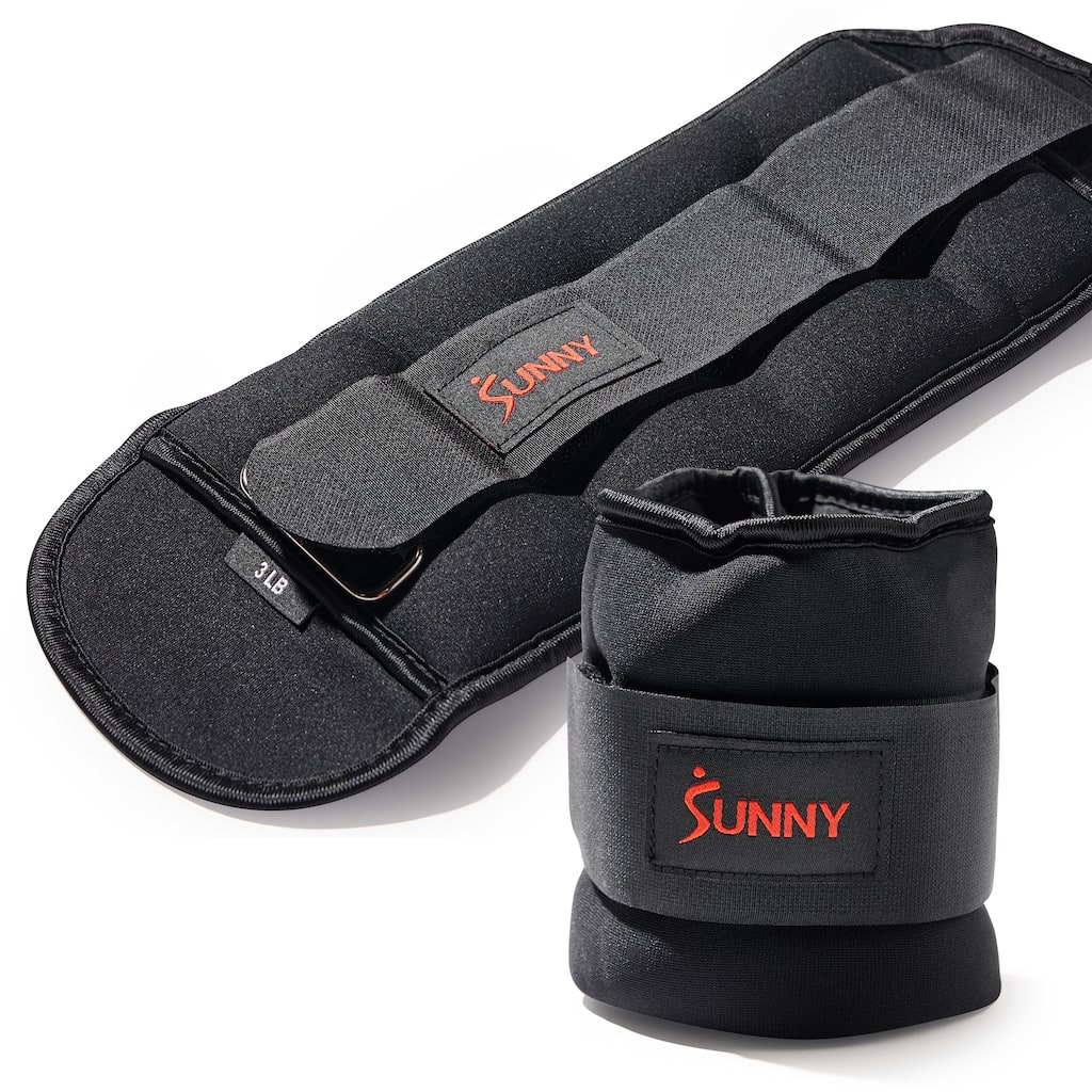 Sunny Health & Fitness Ankle Weight 3-Pound (Pair) - SF-WA01-3 - Black