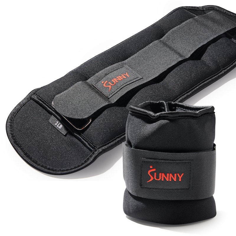 Sunny Health & Fitness Ankle Weight 3-Pound (Pair) - SF-WA01-3 - Black - Black