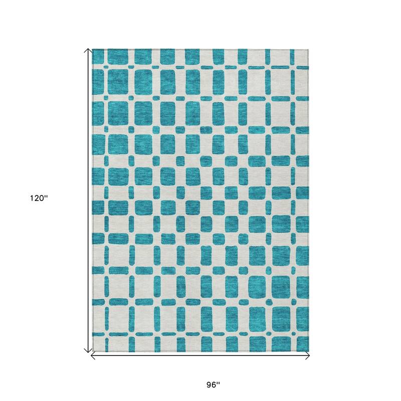 HomeRoots Geometric Transitional Rectangle Outdoor Rug