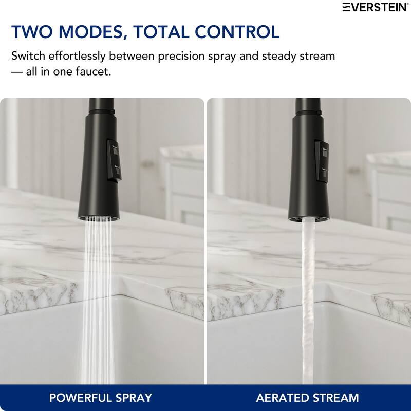 Single Handle Pull Down Kitchen Faucet with Sprayer Brass Swivels 360° Kitchen Faucet