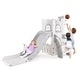 preview thumbnail 7 of 6, 6-in-1 Indoor Toddler Slide Playset w/Basketball Hoop Telescope & More Gray & White