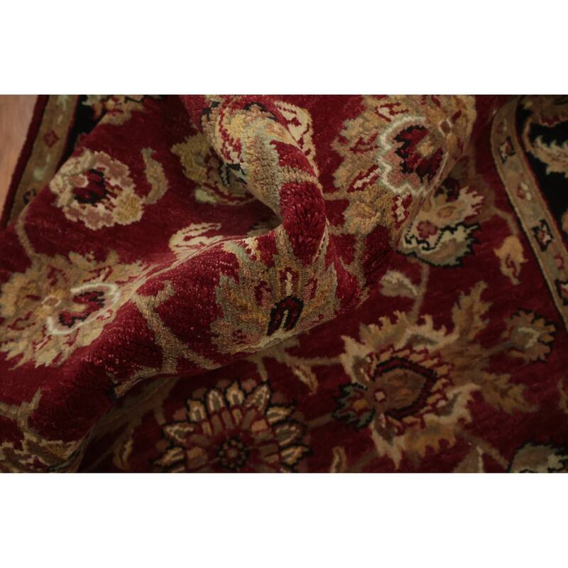 Hand Knotted Oriental 100% Wool Carpet Traditional Floral Red Agra Area Rug - 6' 1'' X 4' 1''