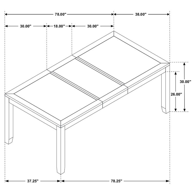 Elodie Black Rectangular Extension Leaf Dining Table Set