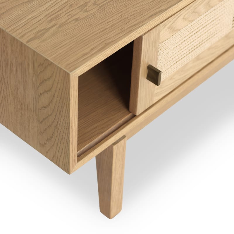Studio London Lucas Storage Oak Wood Coffee Table for Living Room