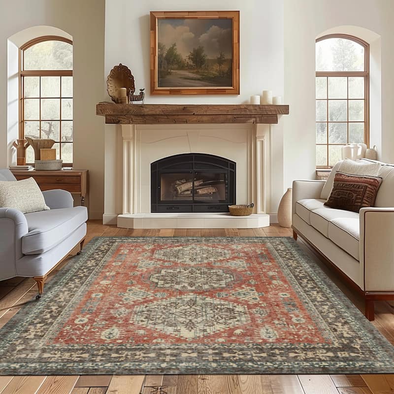 Mcow EverEase Collection Low Pile Machine Washable Non-Slip Area Rug - 8'X10'