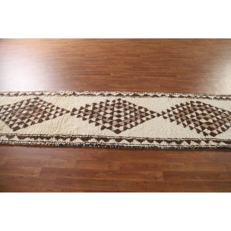 Natural Dye Tribal Anatolian Runner Rug Handmade Turkish Wool Carpet - 2'9"x 11'4"