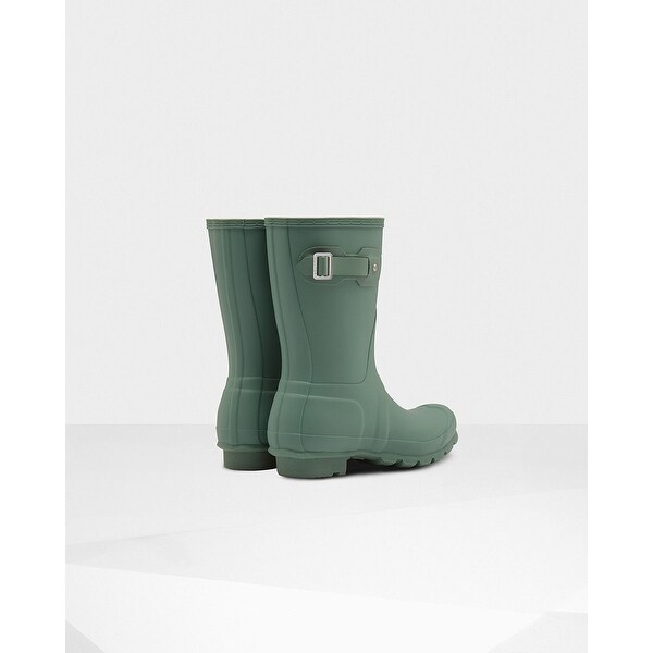 hunter green short rain boots