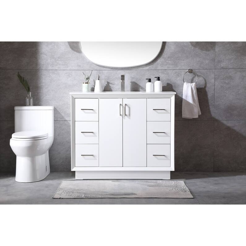 Elegant Lighting VF19642 Hayes 42" Free Standing Single Basin Vanity