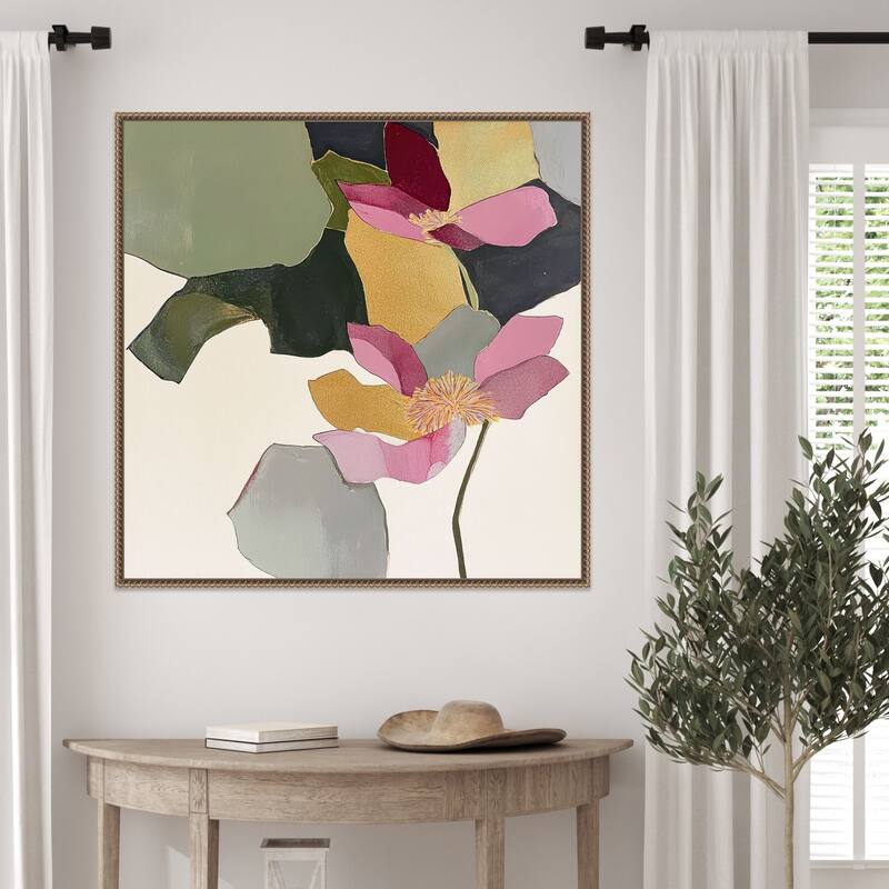 Blossom in Pink No. 1 by Lazar studio Framed Canvas Wall Art Print