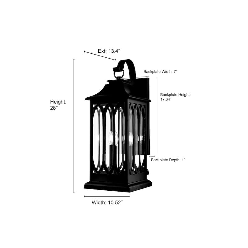 Mallorey Outdoor Wall Sconce Powder Coated Black - Powder Coated Black