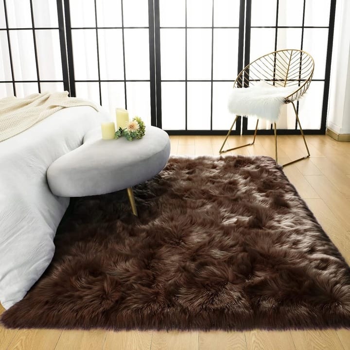Shaggy Faux Fur Sheepskin Area Rug Super Soft Home Decor Carpet