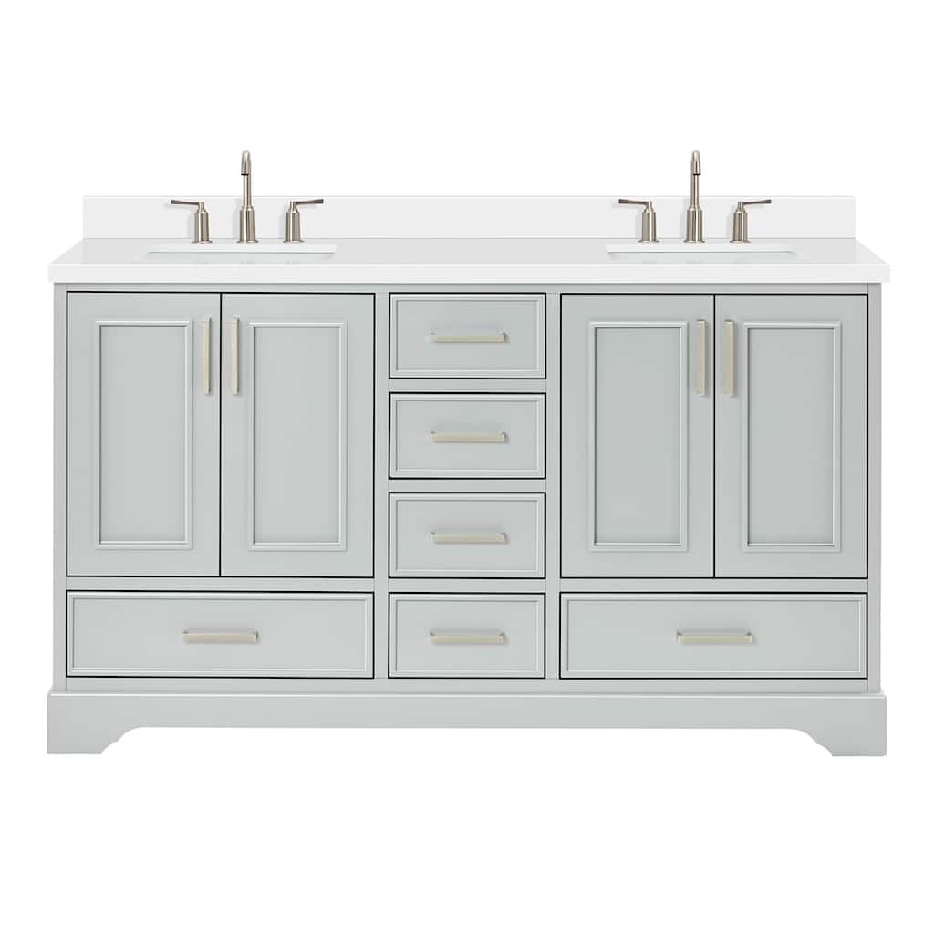 Ariel M061DWQRVO Stafford 60" Free Standing Double Basin Vanity Set