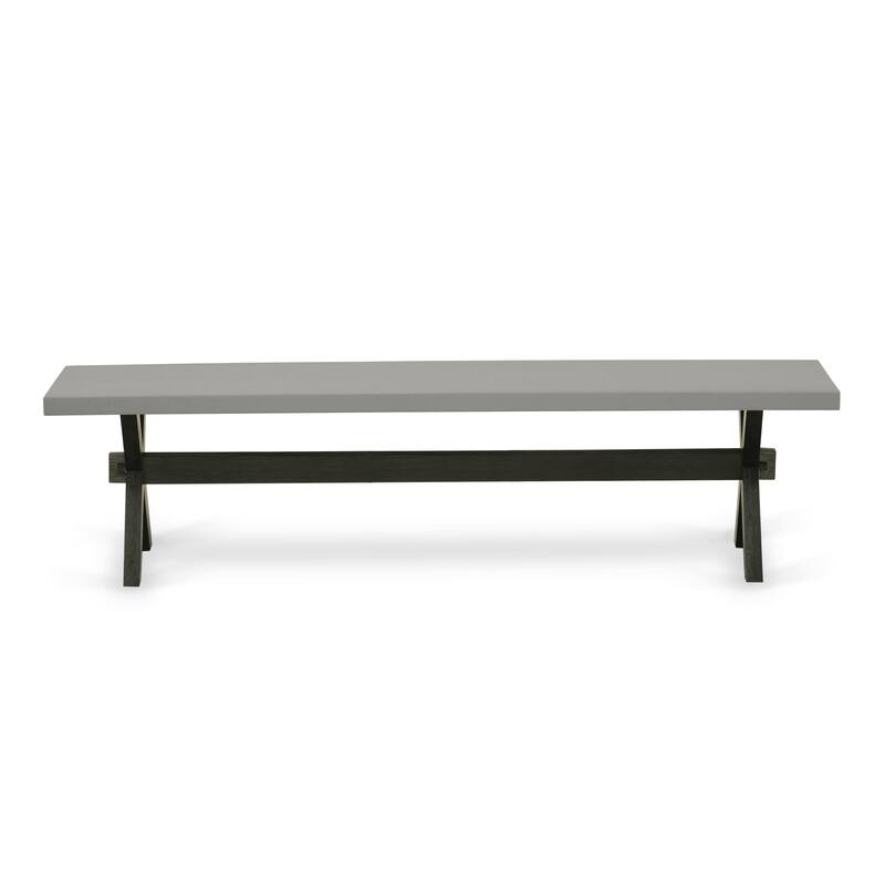 East West Furniture X-Style Modern Dining Bench with Wooden Seat, 72x15x18 Inch, Multi-Color (Finish Options)