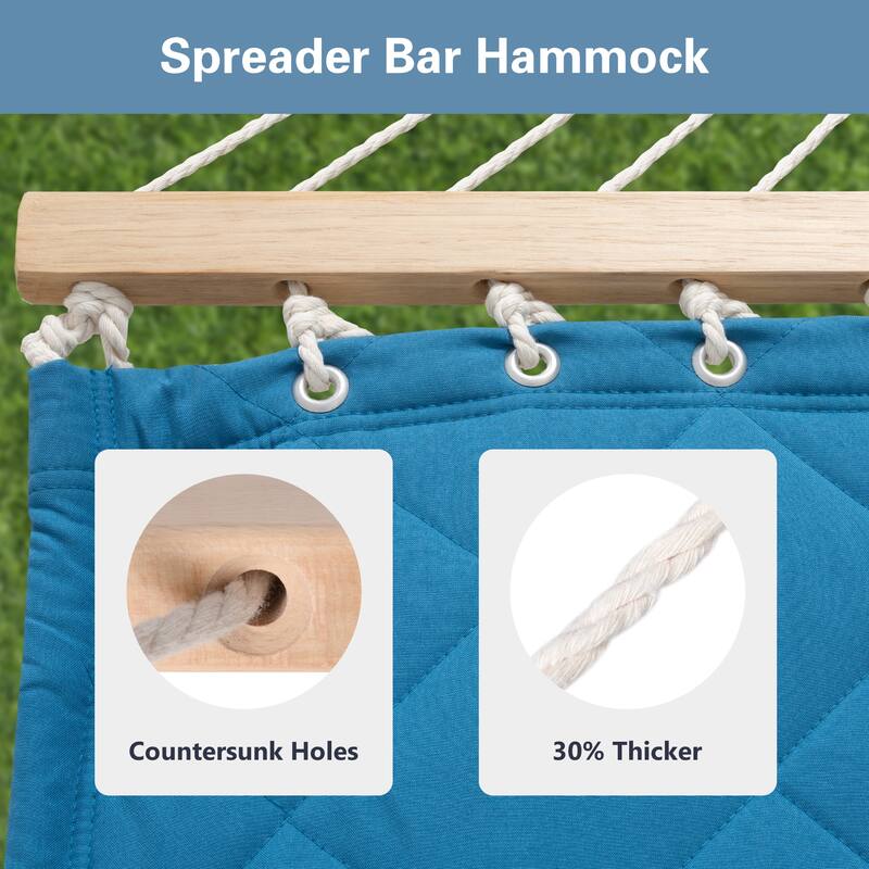 2 Person Quilted Hammock with 12ft. Stand - 147.6*35.4*47.6