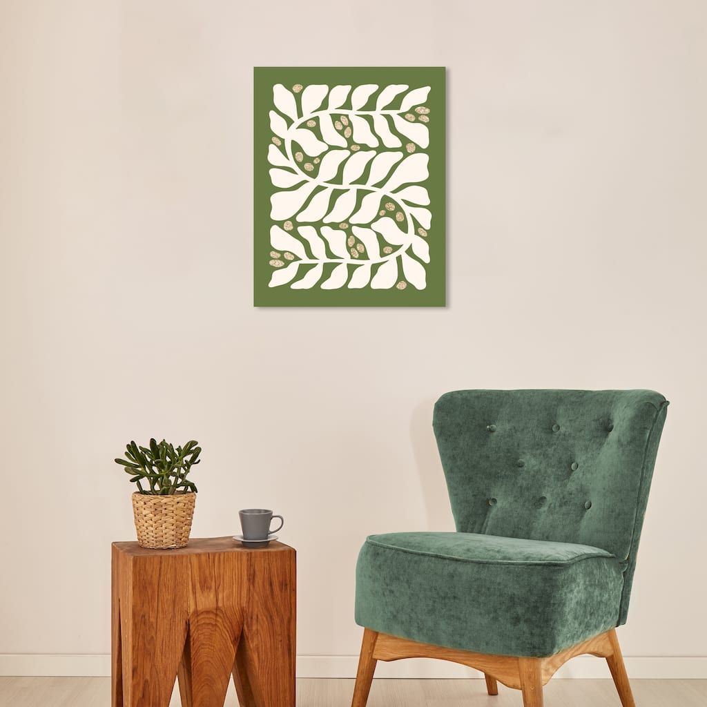 Wynwood Studio Canvas Floral and Botanical Christmas Greenery Glam Green Modern & Contemporary Wall Art Canvas Print