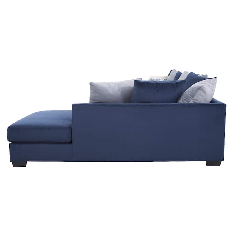 American Furniture Classics Casual Comfort Series Blue L Shaped Sectional Sofa
