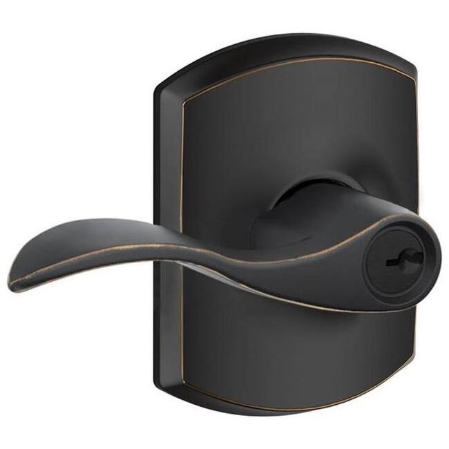 Schlage Accent Single Cylinder Keyed Entry Door Lever Set with - Aged Bronze