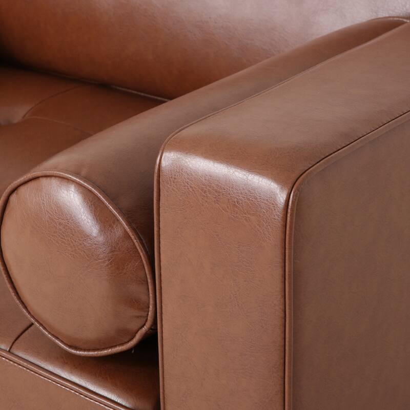 Malinta Contemporary Faux Leather Cushioned Club Chair by Christopher Knight Home