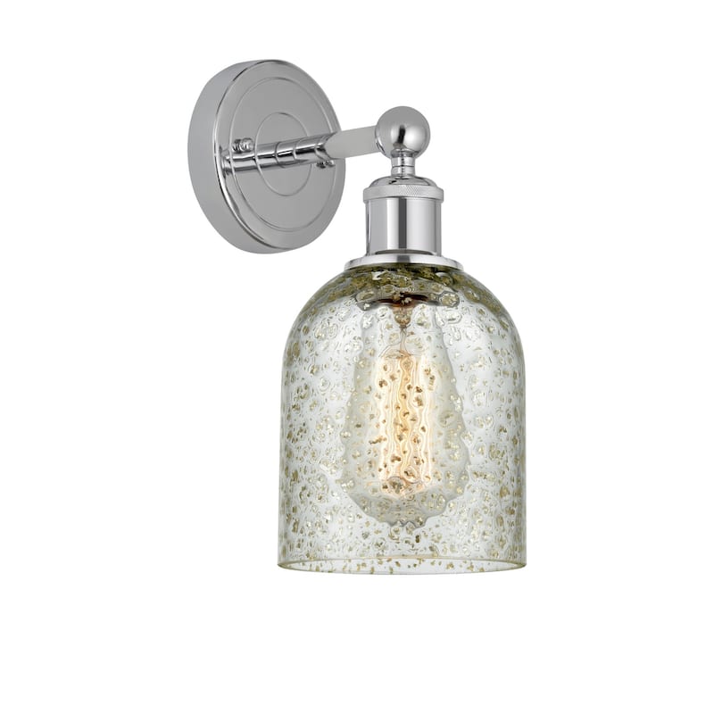 Innovations Lighting 616-1W-12-5 Caledonia Sconce Caledonia 12" Tall - Polished Chrome / Mica