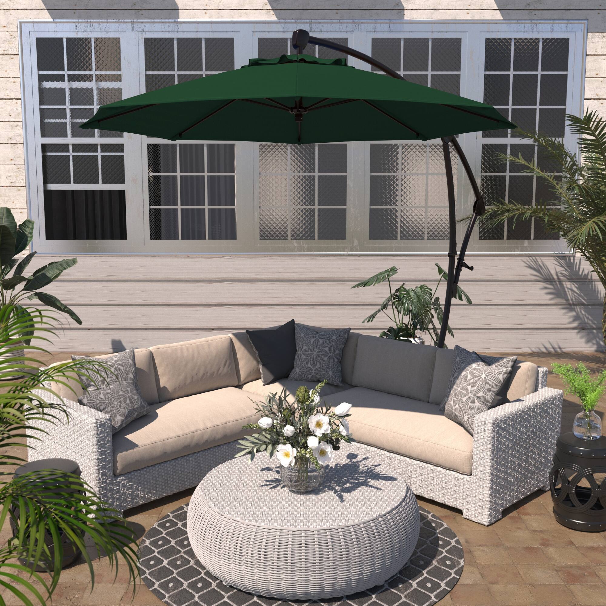 kiwi green patio umbrella 11' Deluxe The aluminum frame has a simple Cirque teak umbrella in Kiwi