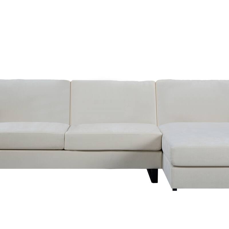 100'' L-Shaped 3-Seat Sectional Sofa Featuring USB Ports, Chaise, and Reversible Armrests for Living Space or Office