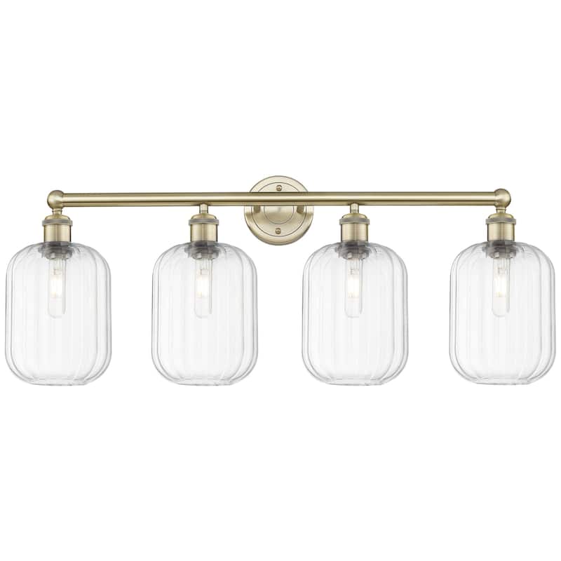 Innovations Lighting 616-4W-14-34 Preston Vanity Preston 4 Light 34" - Antique Brass / Clear