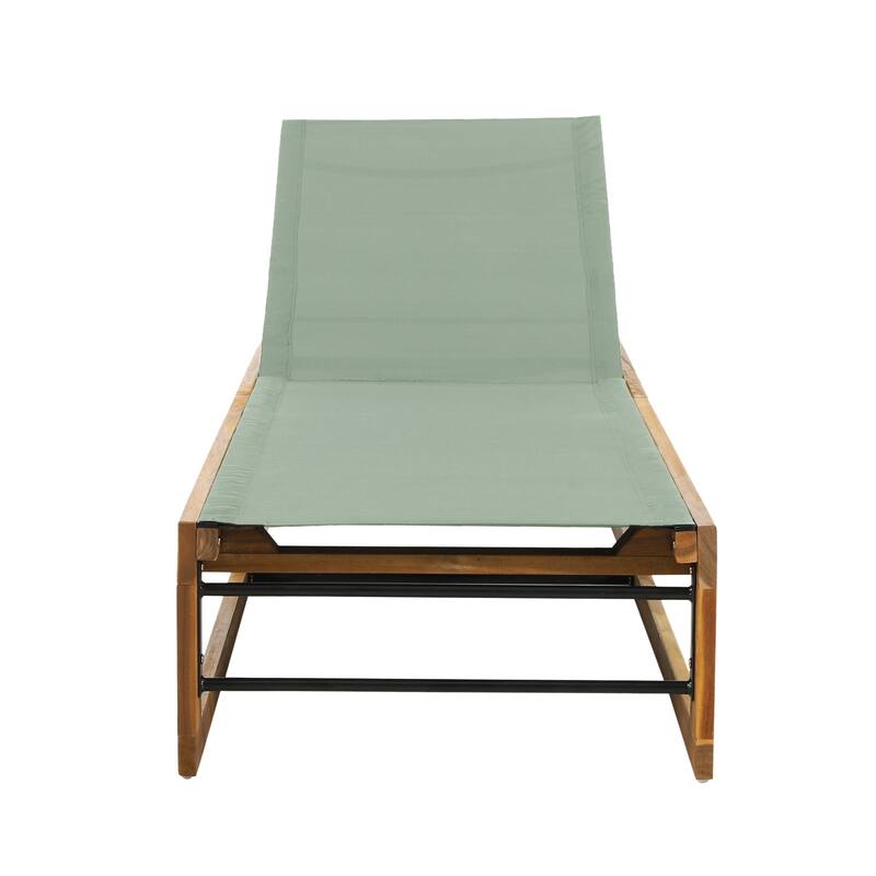 Emile Outdoor Mesh and Wood Chaise Lounge by Christopher Knight Home