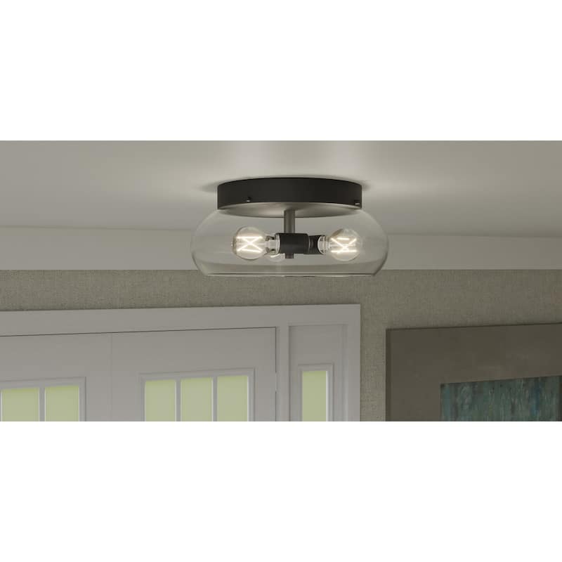 Lucy 3-Light Matte Black Flush Mount Light