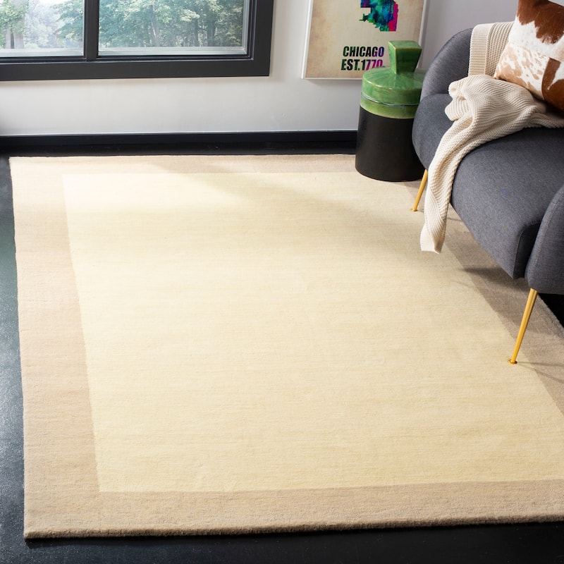 SAFAVIEH Handmade Himalaya Lemoyne Star Modern Hand-spun Wool Rug - 3' x 5' - Ivory/Beige