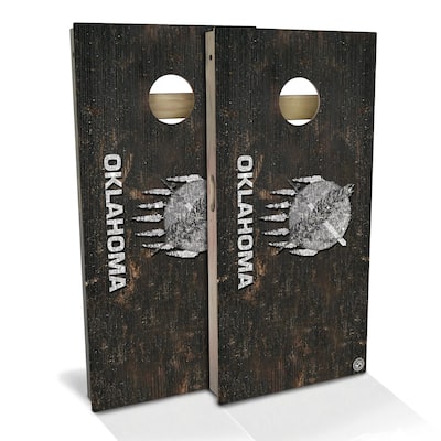 Oklahoma Flag Rustic Outdoor Cornhole Board Set