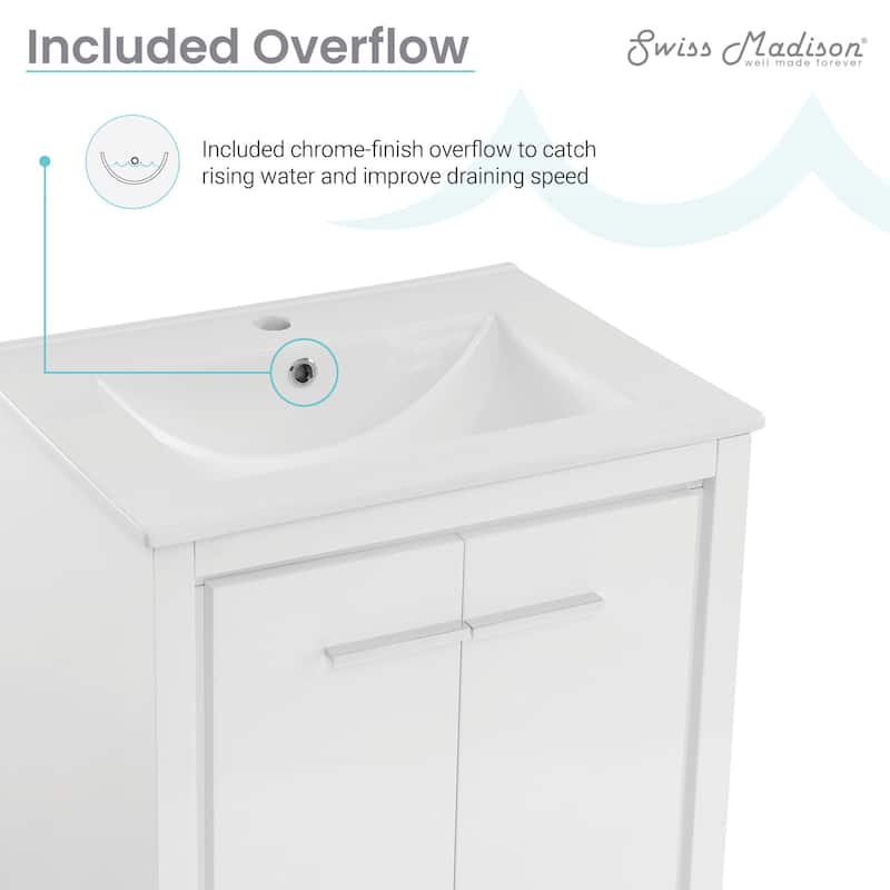 Swiss Madison SM-BV730 Virage 24" Free Standing Single Basin Vanity